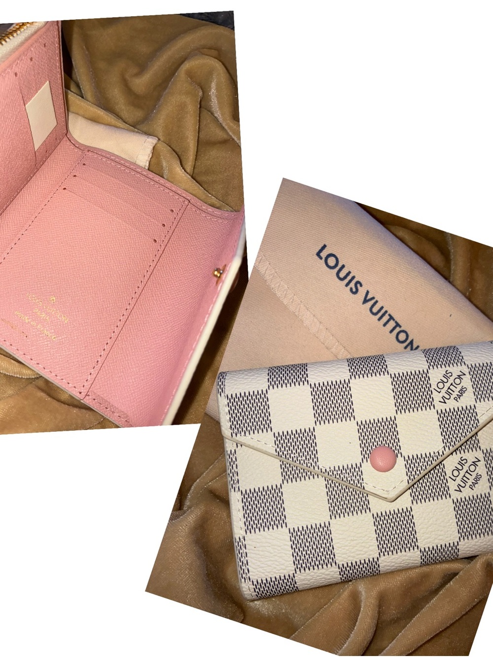 Louis Vuitton Damier Azur Compact Wallet with Pink Interior and Snap